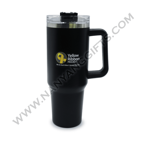 40oz Portable Car Cup_blk_yellow ribbon project_corporate gifts_nanyanggifts
