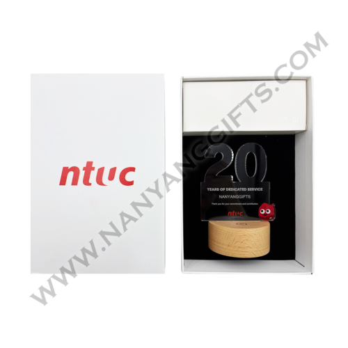 acrylic led with wooden base_NTUC_nanyanggifts