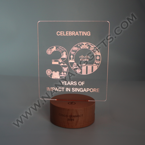 acrylic led with wooden base_cisco_nanyanggifts