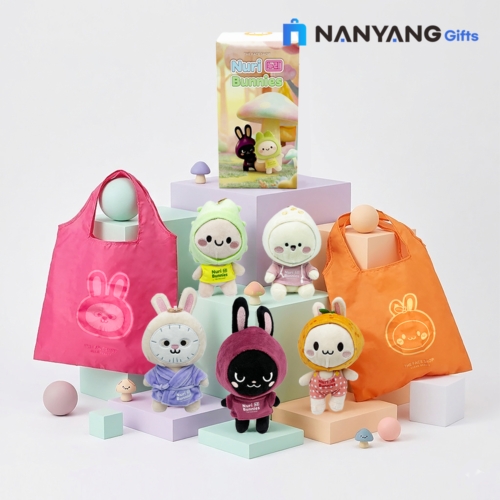 the face shop story_nanyanggifts_foldable nylon bag with plushies with blind box
