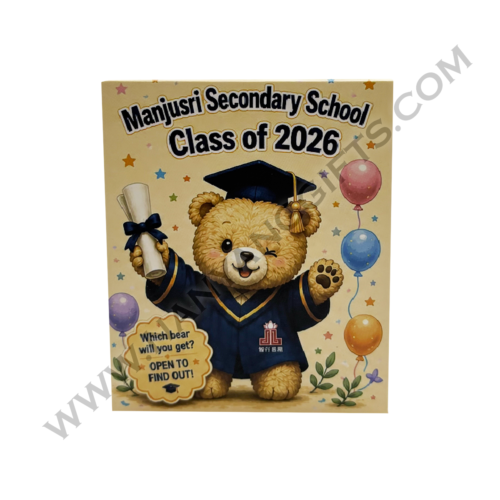 graduation bear keychain_blind box_manjusri secondary school_nanyanggifts